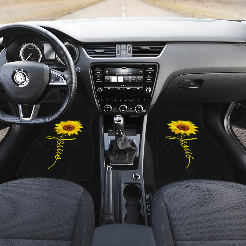 Sunflowers Jesus Front And Back Car Mats (Set Of 4) Nearkii