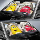 Funny M&M Chocolate Yellow Red Driving Car Auto Sunshade Nearkii