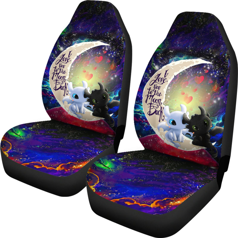 Toothless Light Fury Night Fury Love You To The Moon Galaxy Car Seat Covers Nearkii