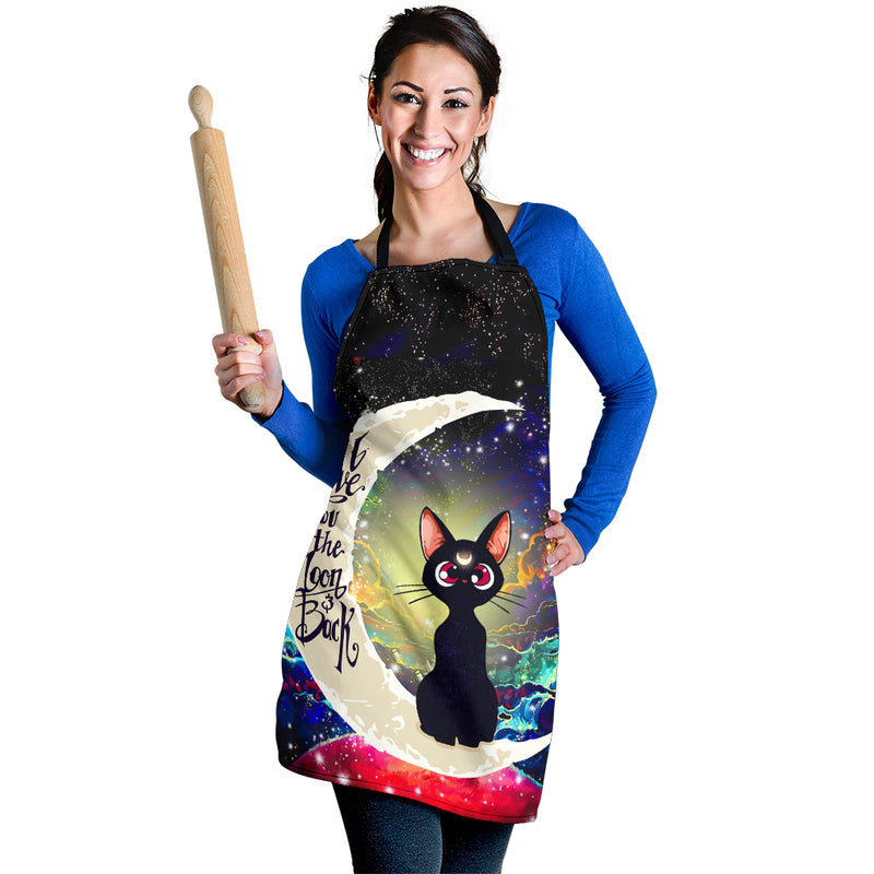 Cat Moon Back Custom Apron Best Gift For Anyone Who Loves Cooking Nearkii