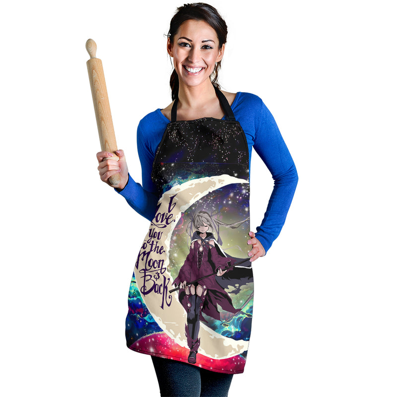 Anime Girl Soul Eater Love You To The Moon Galaxy Custom Apron Best Gift For Anyone Who Loves Cooking Nearkii