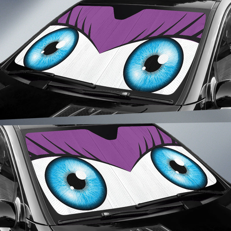 Purple Cute Eyes Cartoon Auto Sun Shades Nearkii