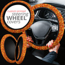 Asian Ethnic Floral Retro Doodle Fashion Premium Car Steering Wheel Cover Nearkii