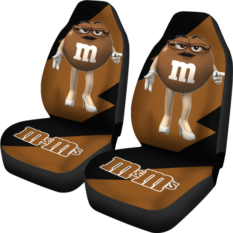 M&M's Candy Ice Cream Cones Chocolate Brown Art Car Seat Covers Custom Car Accessories