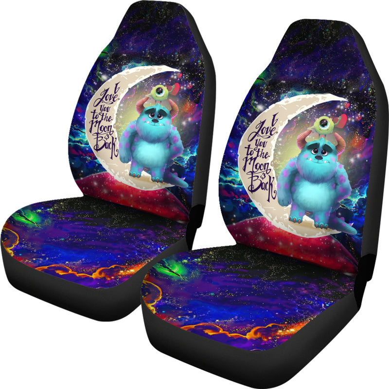 Monster Inc Sully And Mike Love You To The Moon Galaxy Premium Custom Car Seat Covers Decor Protectors Nearkii