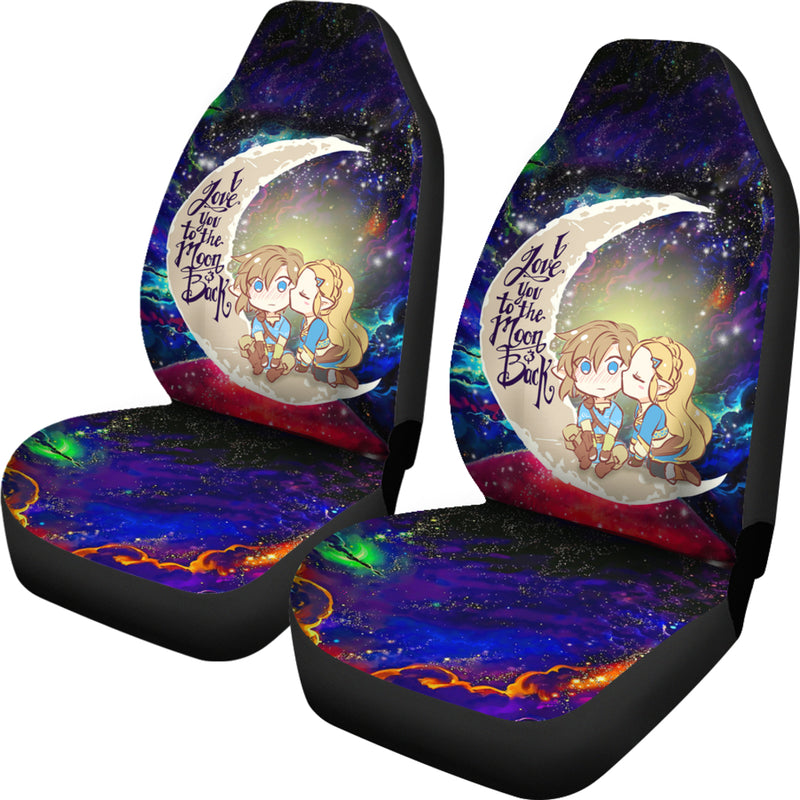 Legend Of Zelda Couple Chibi Couple Love You To The Moon Galaxy Car Seat Covers