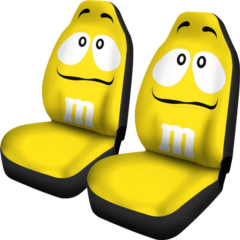 M&M Yellow Chocolate Premium Custom Car Seat Covers Decor Protectors Nearkii