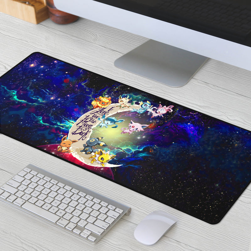Eevee Evolution Pokemon Love You To The Moon Galaxy Mouse Mat Nearkii