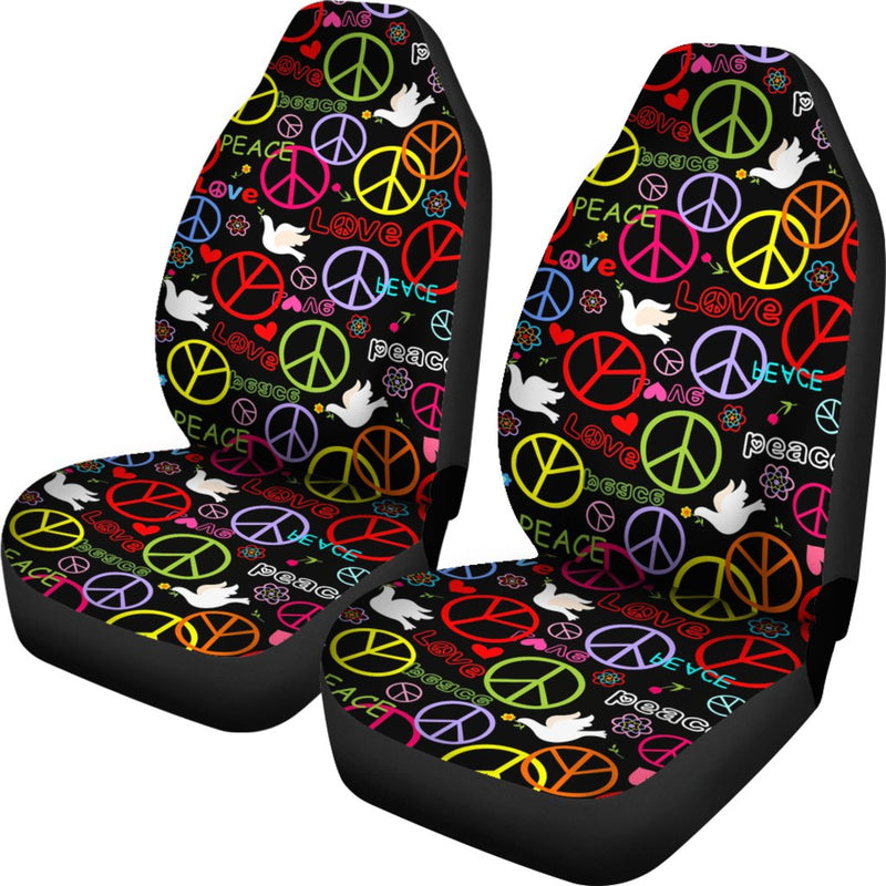 Best Hippie Wallpaper With Peace Symbol And Doves Premium Custom Car Seat Covers Decor Protector Nearkii