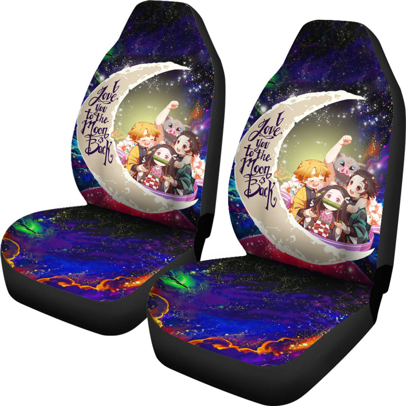 Demond Slayer Team Love You To The Moon Galaxy Car Seat Covers
