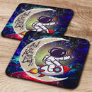 Astronaut Chibi Love You To The Moon Galaxy Square Coasters