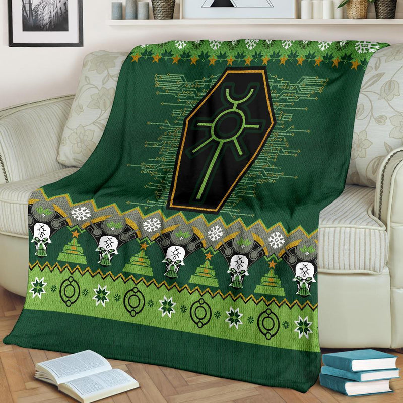 Robot Sign Ugly Christmas Custom Blanket Home Decor Nearkii