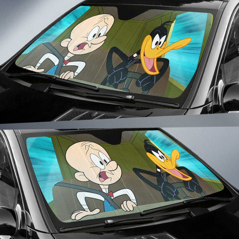 Looney Tunes Daffy Duck Driving Test Funny Car Auto Sunshades Nearkii