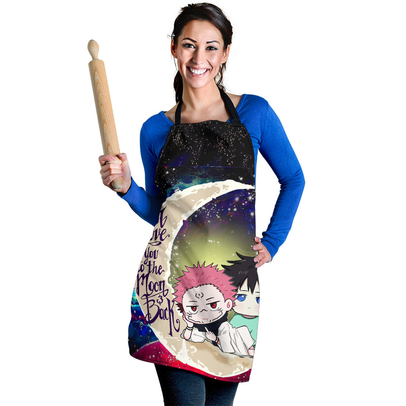 Jujutsu Kaisen Gojo Sukuna Love You To The Moon Galaxy Custom Apron Best Gift For Anyone Who Loves Cooking