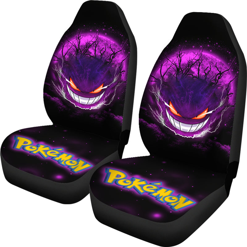 Gengar Pokemon Ghost Scary Moonlight Premium Custom Car Seat Covers Decor Protectors Nearkii