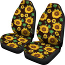 Best Sunflowers Floral Flowers Black Premium Custom Car Seat Covers Decor Protector Nearkii