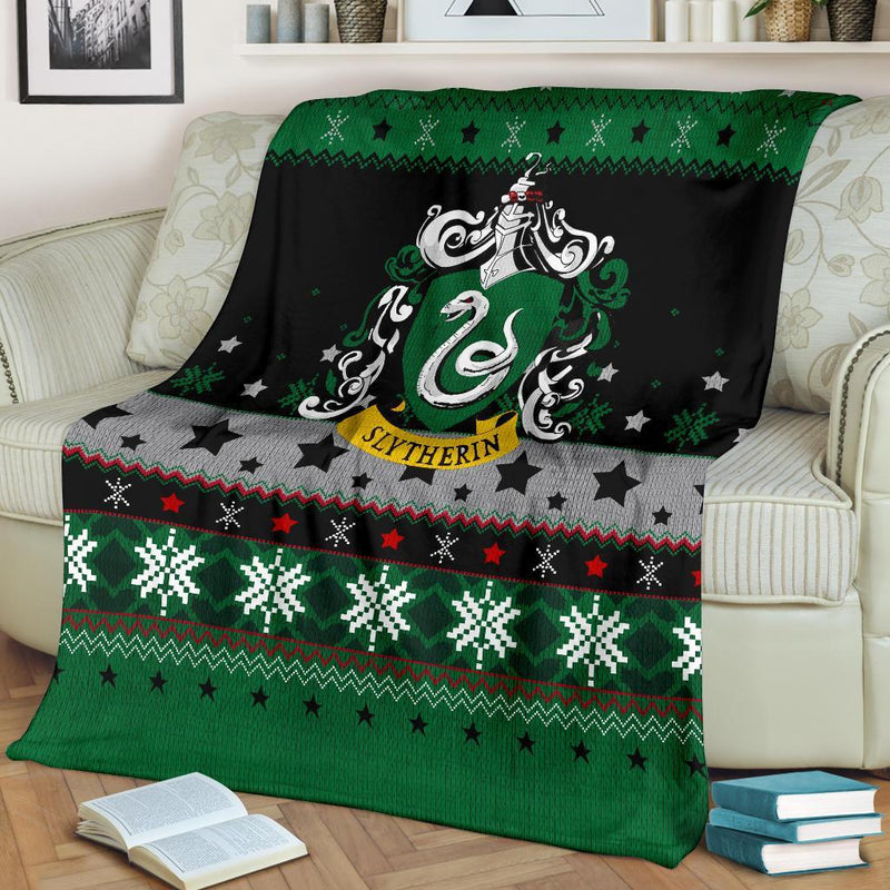 Harry Potter Slytherin Sign Ugly Christmas Custom Blanket Home Decor Nearkii