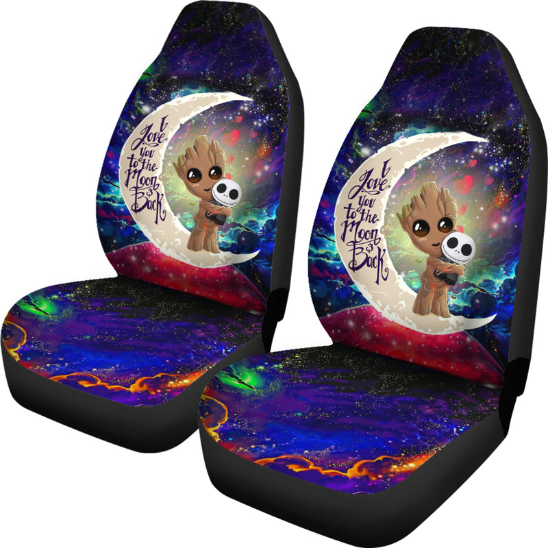 Groot Hold Jack Skelington Love You To The Moon Galaxy Premium Custom Car Seat Covers Decor Protectors Nearkii