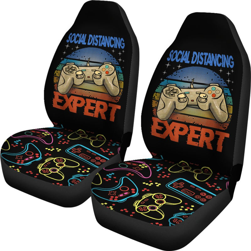 Best Social Distancing Expert Gaming Video Gamer Premium Custom Car Seat Covers Decor Protector Nearkii