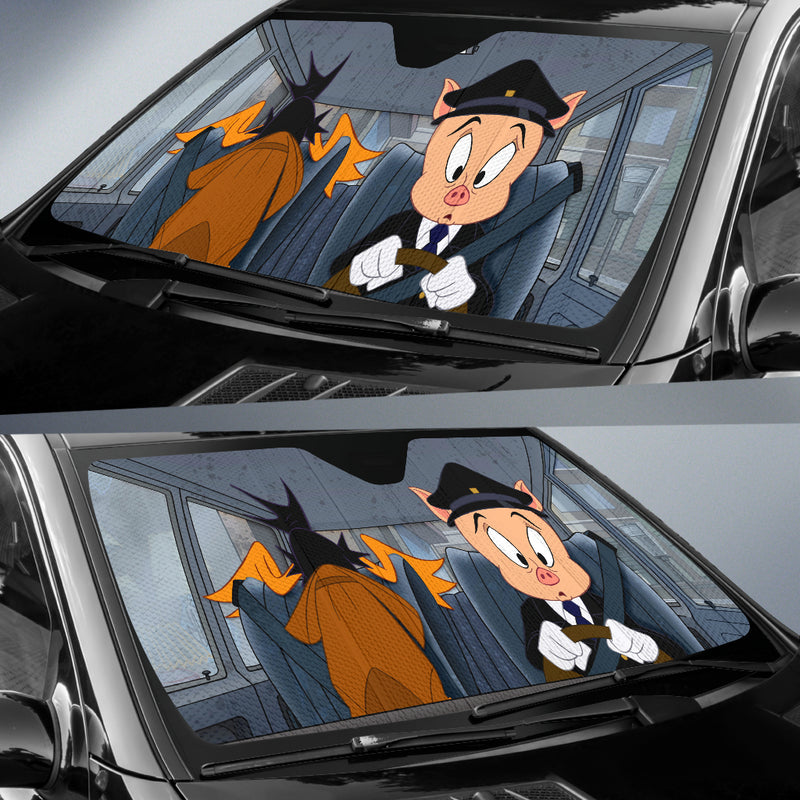 Looney Tunes Daffy Duck Porky Driving Driving Funny Car Auto Sunshades Nearkii