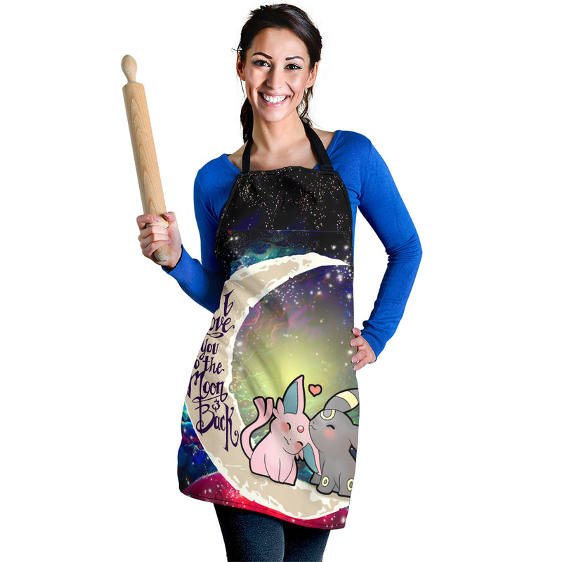 Pokemon Espeon Umbreon Love You To The Moon Galaxy Custom Apron Best Gift For Anyone Who Loves Cooking