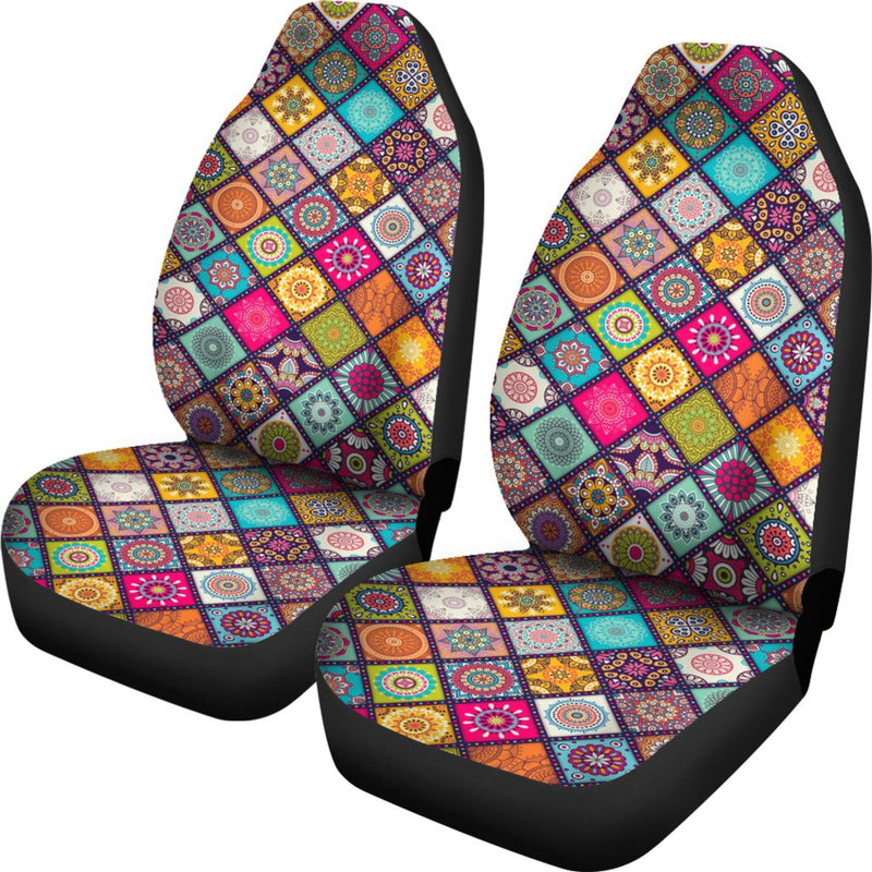 Color Vintage Mandala Bohemian Premium Custom Car Premium Custom Car Seat Covers Decor Protectors Decor Protector Nearkii