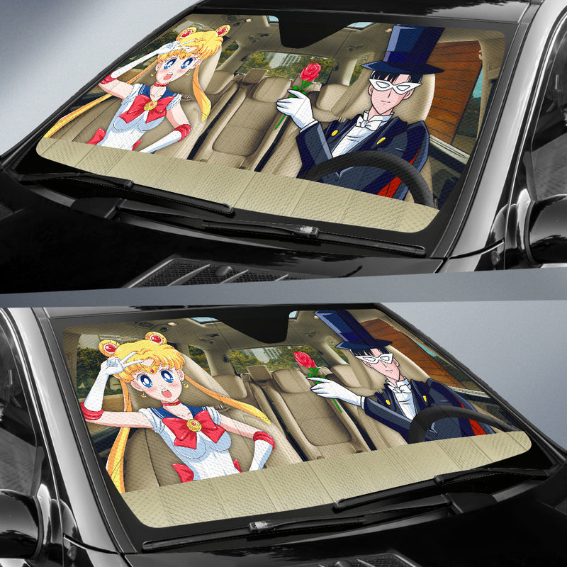 Tuxedo Mask And Sailor Moon Car Auto Sunshades Nearkii