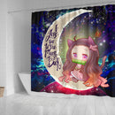 Nezuko Demon Slayer Love You To The Moon Galaxy Shower Curtain Nearkii