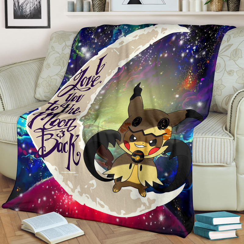 Pikachu Horro Love You To The Moon Galaxy 2 Premium Blanket Nearkii