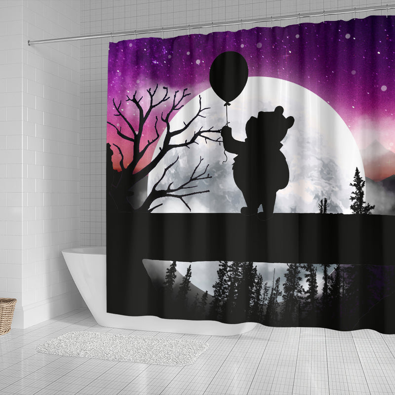 Winnie The Pooh Moon Night Shower Curtain Nearkii