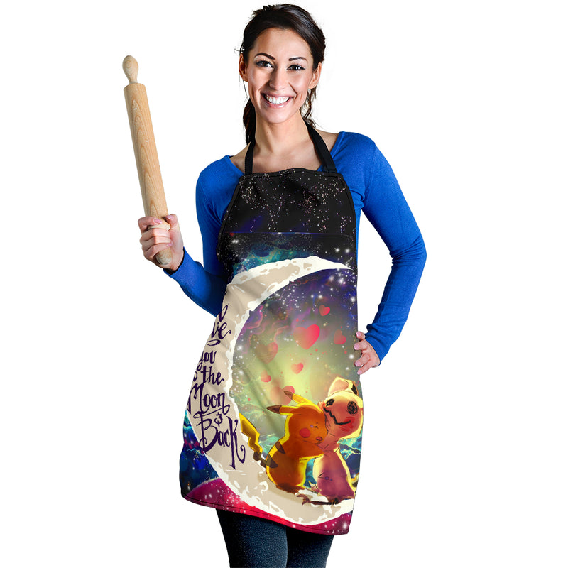 Pikachu Horro Love You To The Moon Galaxy 1 Custom Apron Best Gift For Anyone Who Loves Cooking