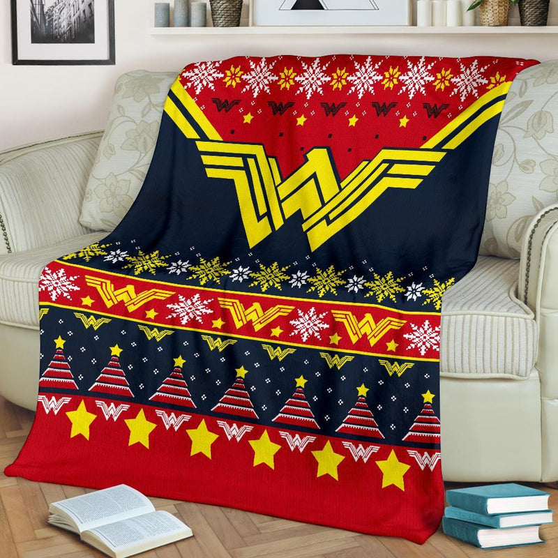 Wonder Woman Art Ugly Christmas Custom Blanket Home Decor Nearkii
