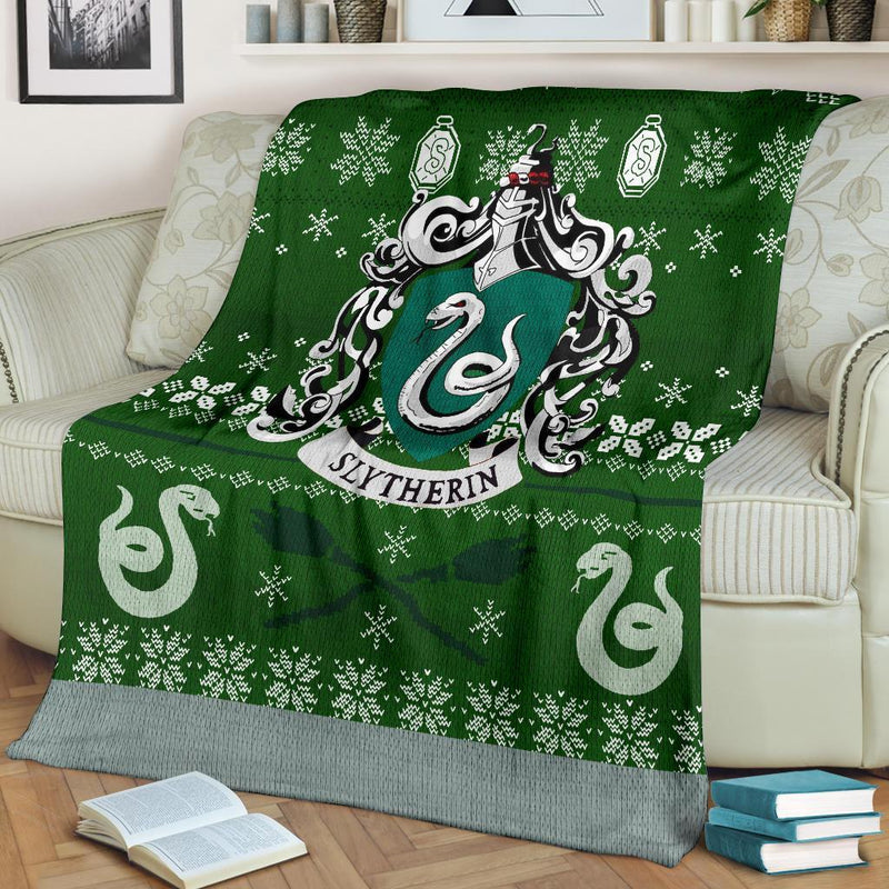 Harry Potter Slytherin Art Ugly Christmas Custom Blanket Home Decor Nearkii
