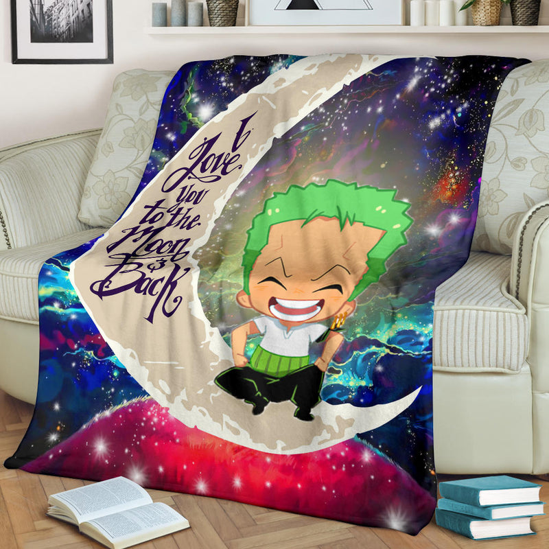 Zoro One Piece Love You To The Moon Galaxy Premium Blanket Nearkii