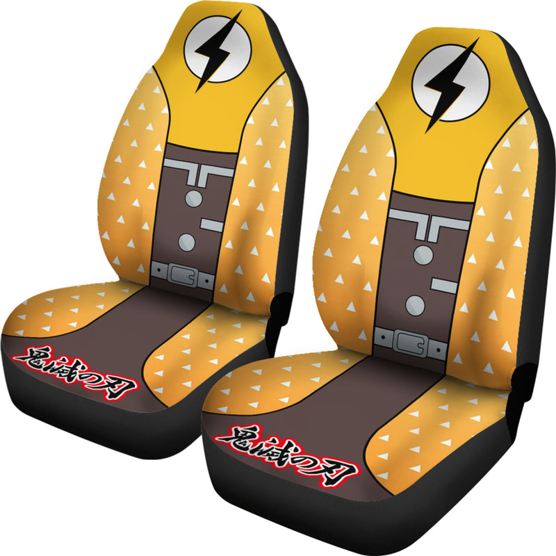 Demon Slayer Anime Zenitsu Premium Custom Car Seat Covers Decor Protectors Nearkii