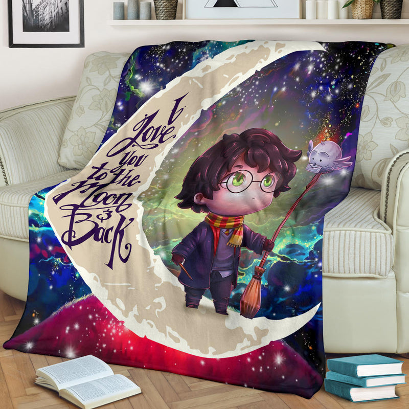 Harry Potter Chibi Love You To The Moon Galaxy Premium Blanket Nearkii