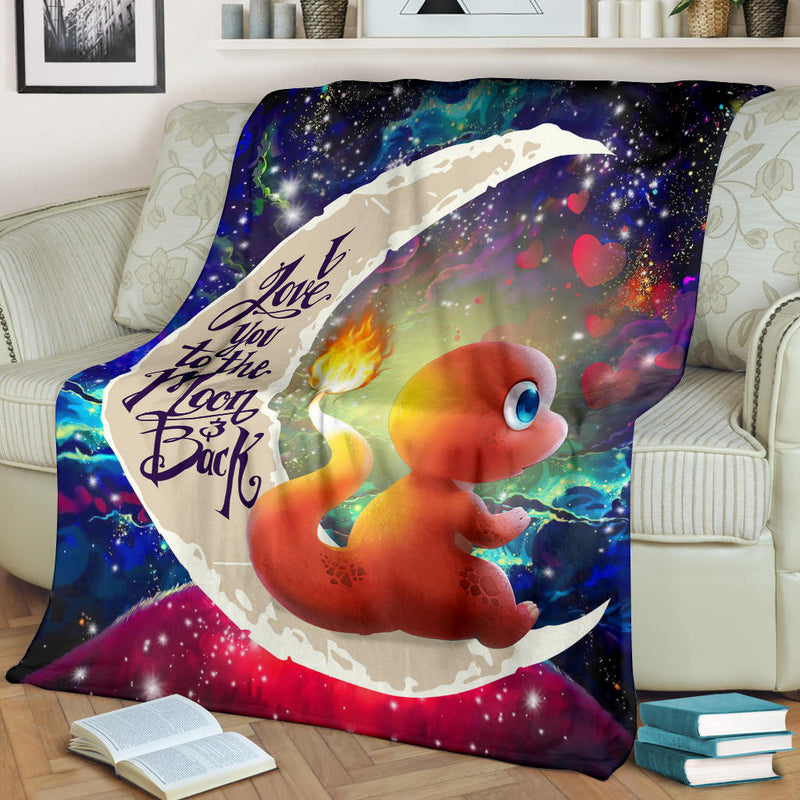 Cute Charmander Pokemon Love You To The Moon Galaxy Blanket Nearkii