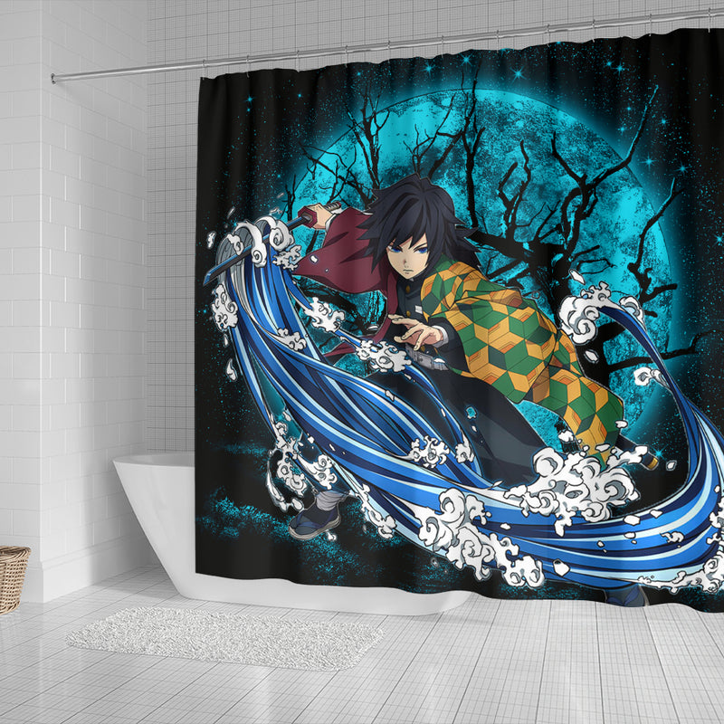Tomioka Giyuu Anime Moonlight Shower Curtain Nearkii