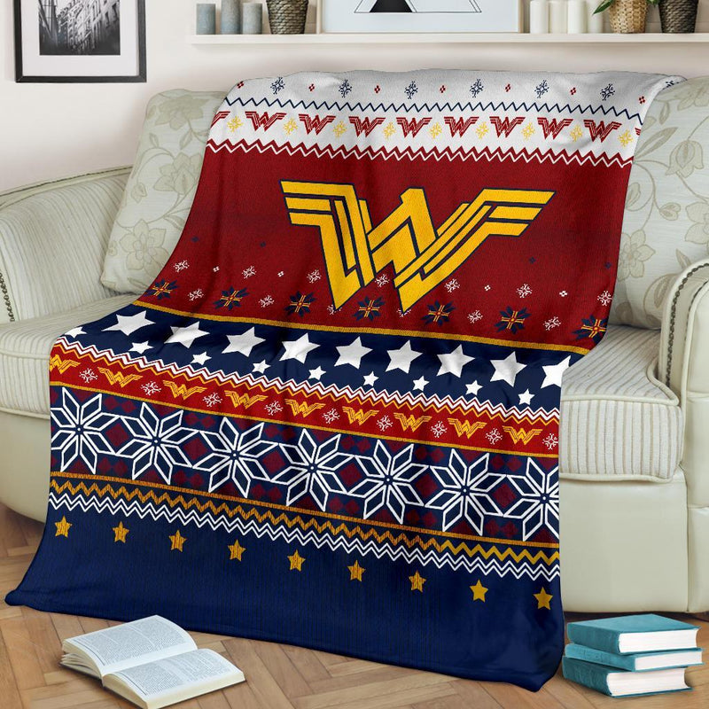 Wonder Woman Signal Ugly Christmas Custom Blanket Home Decor Nearkii