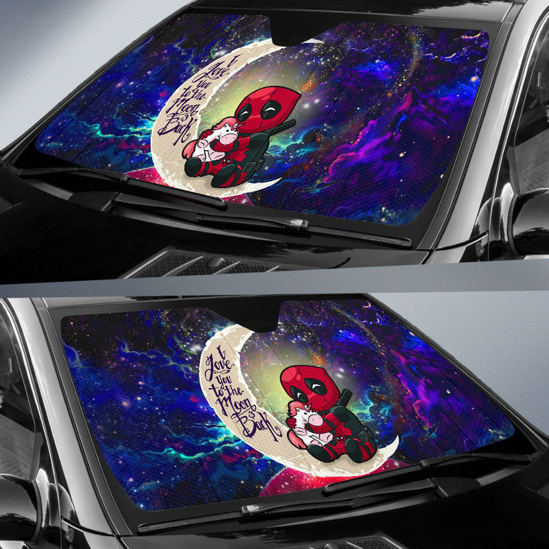 Chibi Deadpool Unicorn Toy Love You To The Moon Galaxy Car Auto Sunshades Nearkii