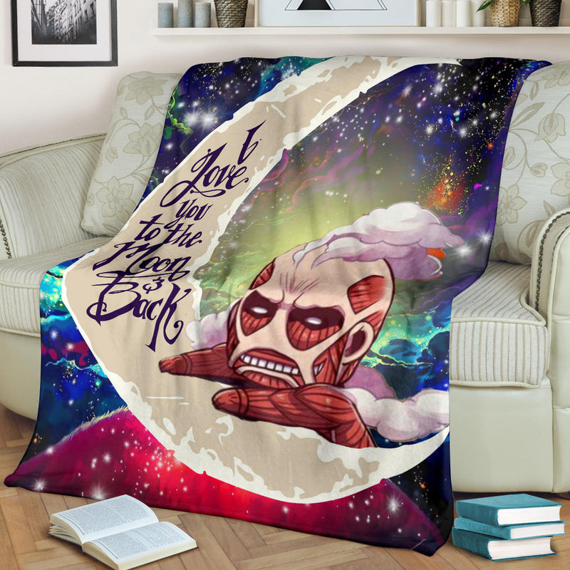 Attack on titan Love You To The Moon Galaxy Premium Blanket Nearkii