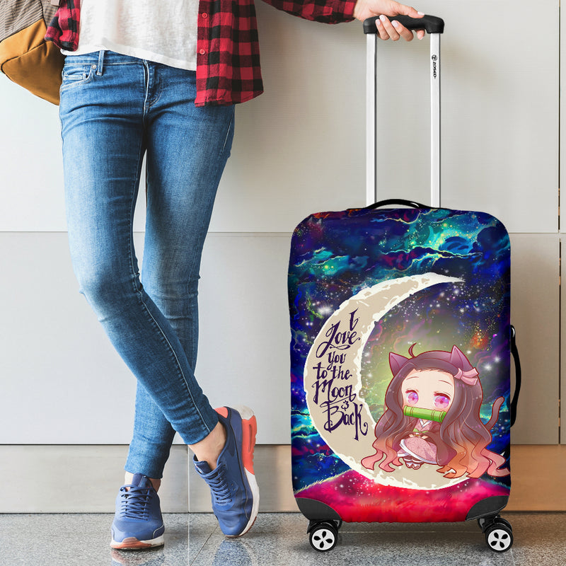 Nezuko Demon Slayer Love You To The Moon Galaxy Luggage Cover Suitcase Protector Nearkii