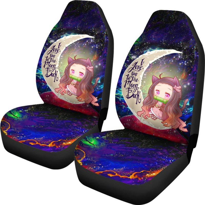 Nezuko Demon Slayer Love You To The Moon Galaxy Car Seat Covers