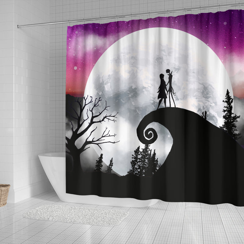 Jack Sally Moon Night Shower Curtain Nearkii