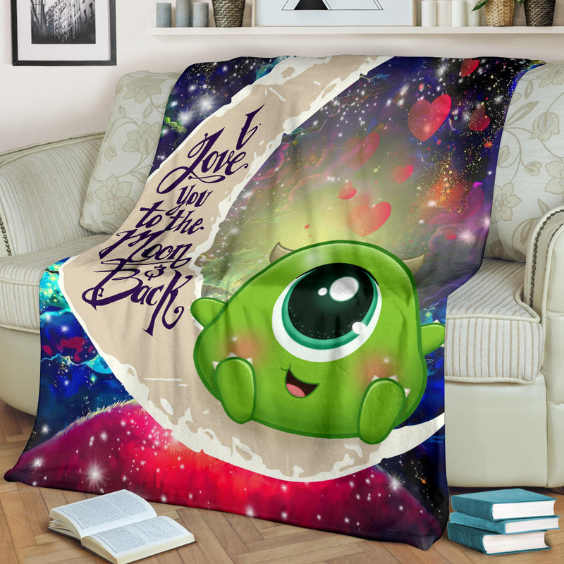 Cute Mike Monster Inc Love You To The Moon Galaxy Premium Blanket Nearkii