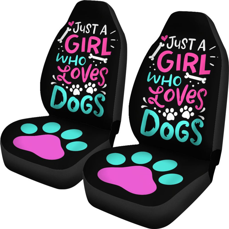 Best Just A Girl Who Loves Dog Premium Custom Car Seat Covers Decor Protector Nearkii