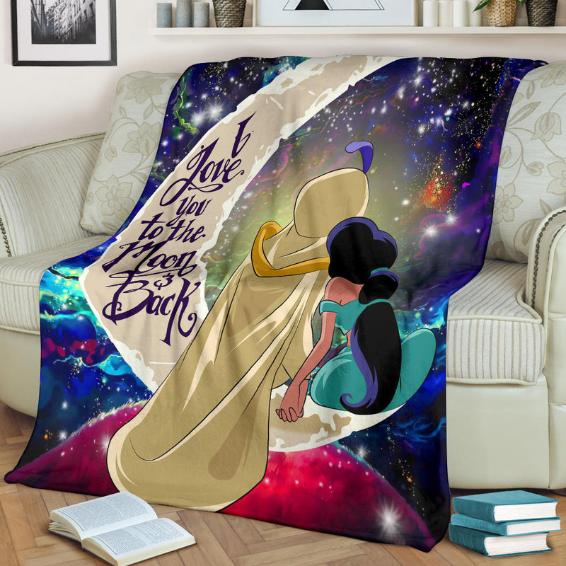 Aladin Couple Love You To The Moon Galaxy Premium Blanket Nearkii