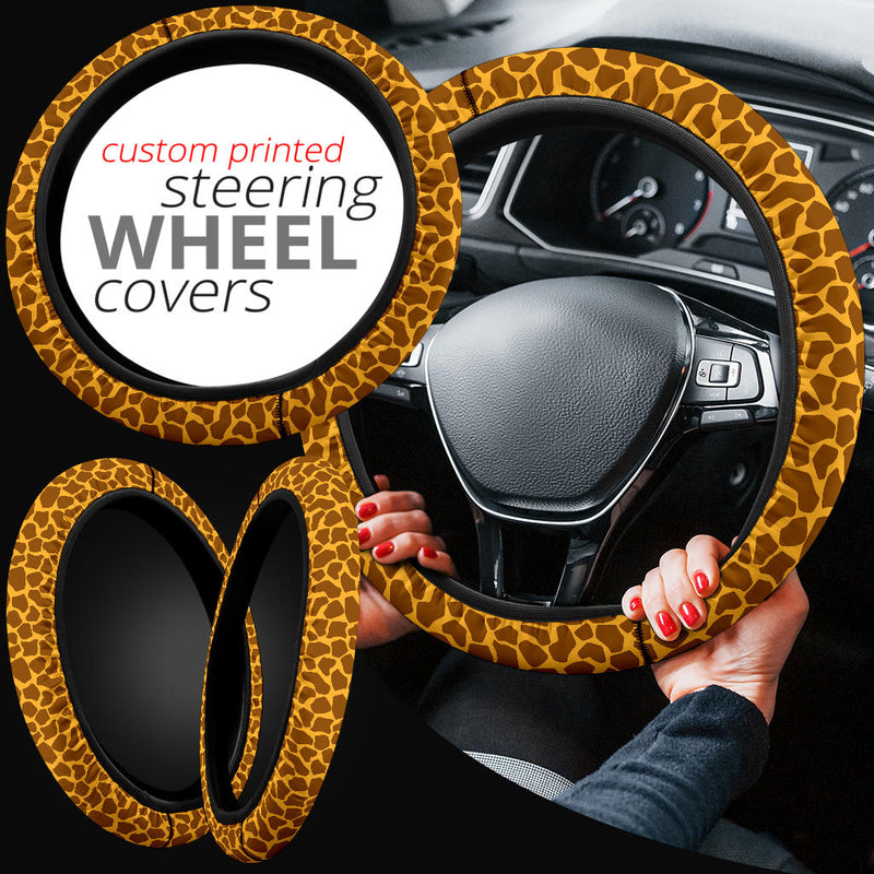Giraffe Skin Premium Car Steering Wheel Cover Nearkii