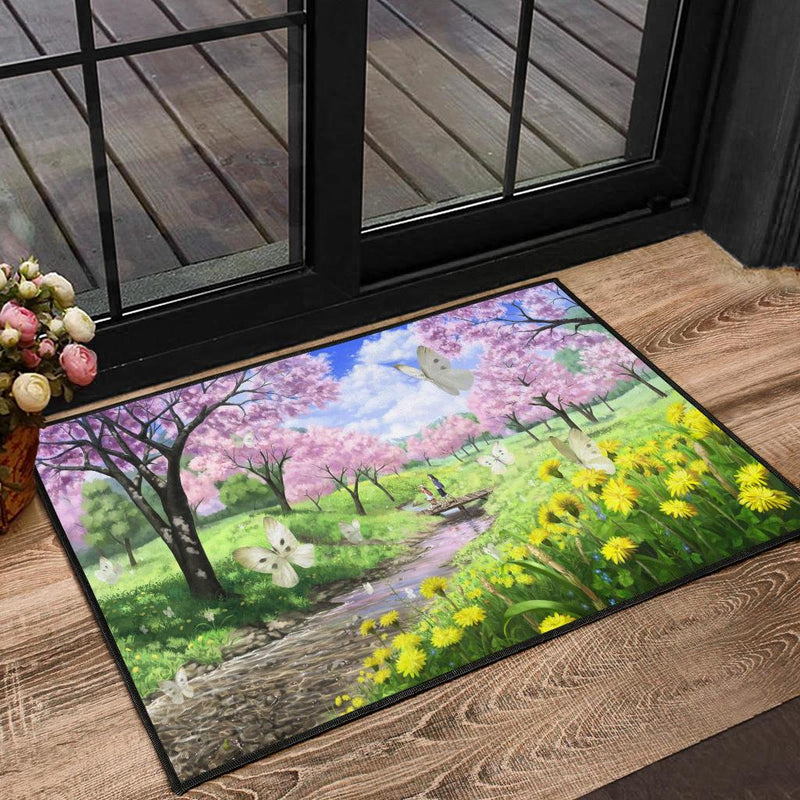 Anime Landscape Butterfly Doormat Nearkii