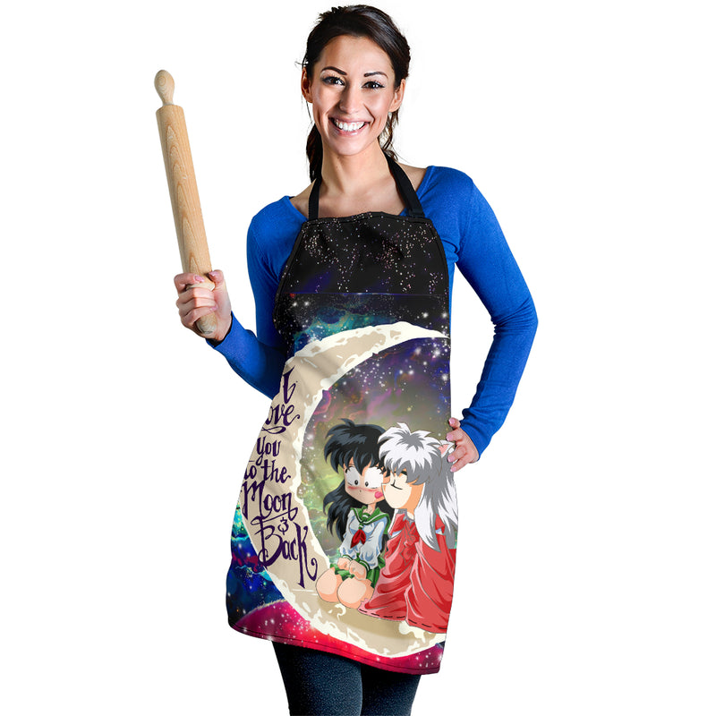 Inuyasha Love You To The Moon Galaxy Custom Apron Best Gift For Anyone Who Loves Cooking Nearkii